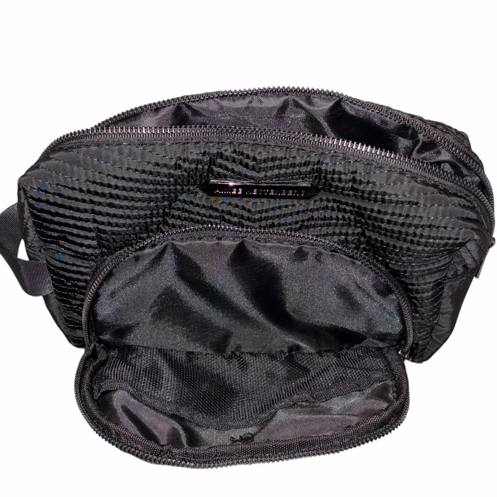 Aimee Kestenberg Quilted Black Cosmetic Bag Makeup Case Toiletries Bag